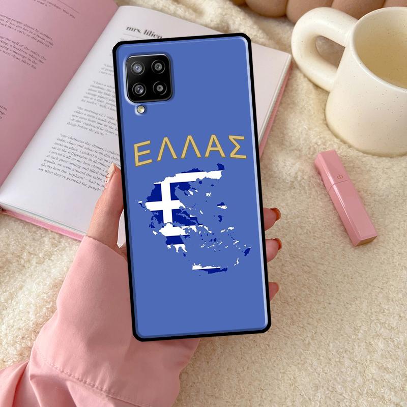 Řecká vlajka pro Samsung Galaxy A54 A34 A14 A13 A52 A32 A12 A22 A72 A52S A33 A53 A73 A71 A51 Pouzdro na telefon
