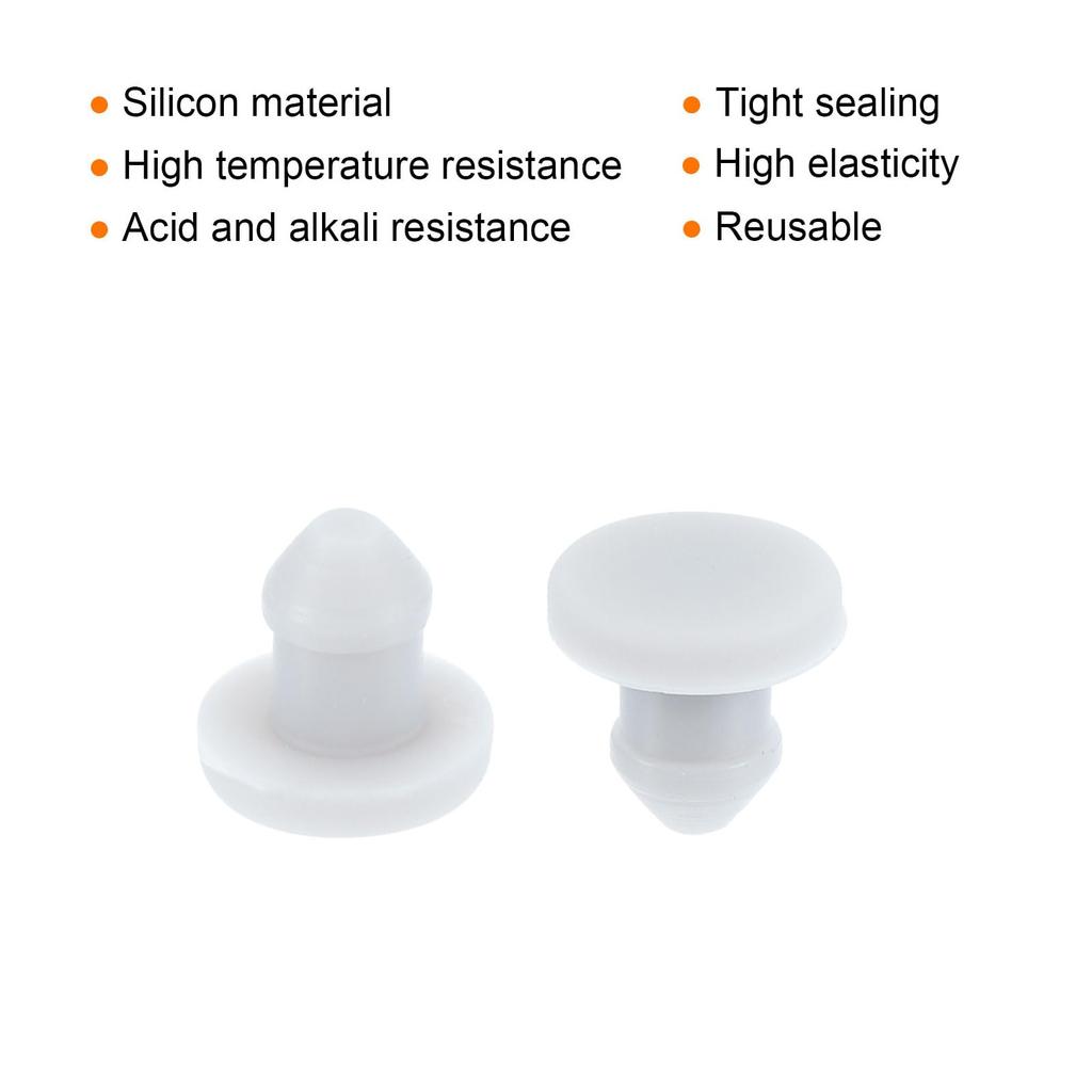 uxcell 10 PCS Silicone Snap Locking Hole Plug Kitchen Rubber Panel Seal Cover Flush