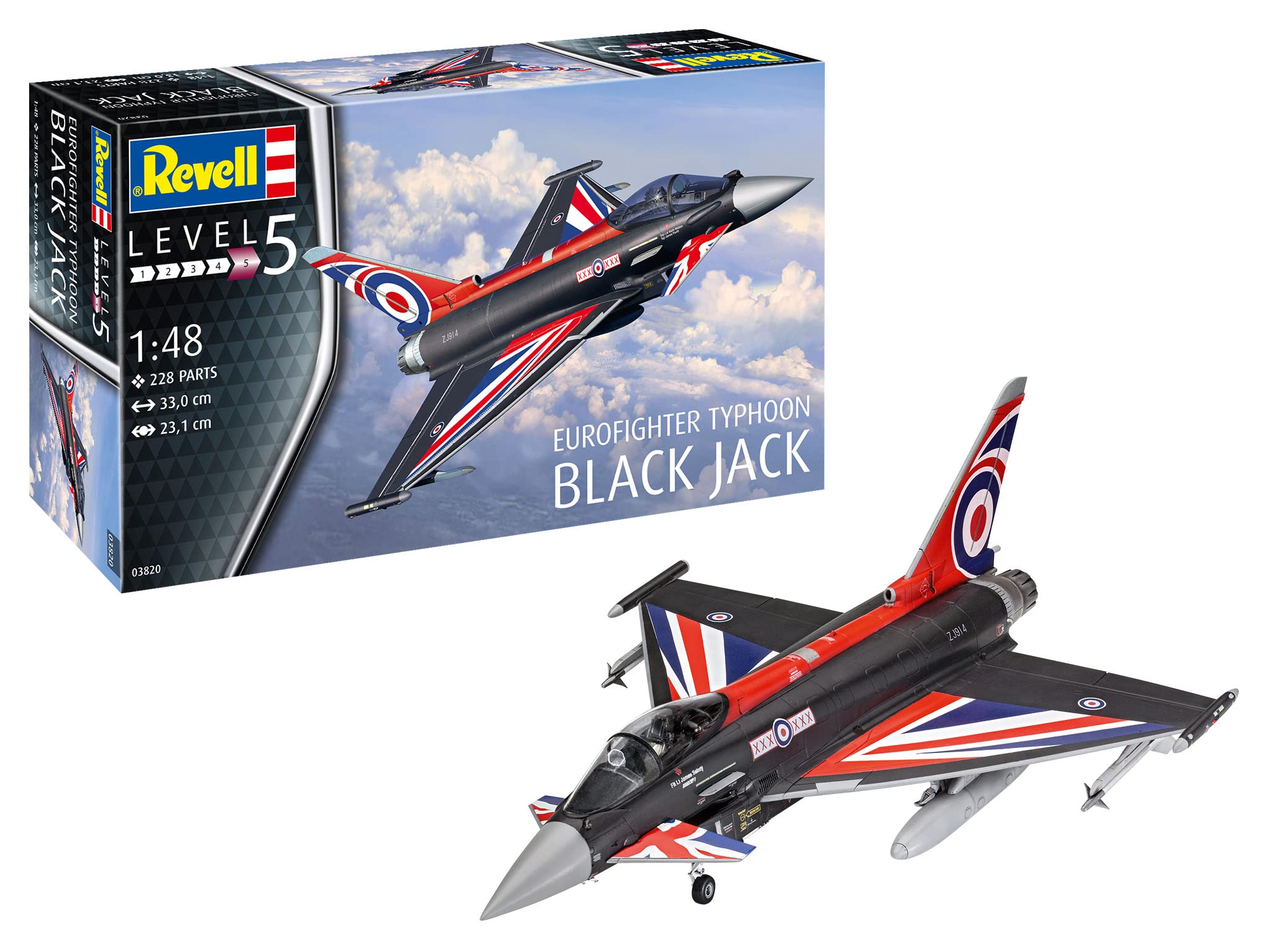

Пластикова модель німецького винищувача Revell Eurofighter Typhoon Blackjack Королівських ВПС, колір лиття (Revell) 1/48