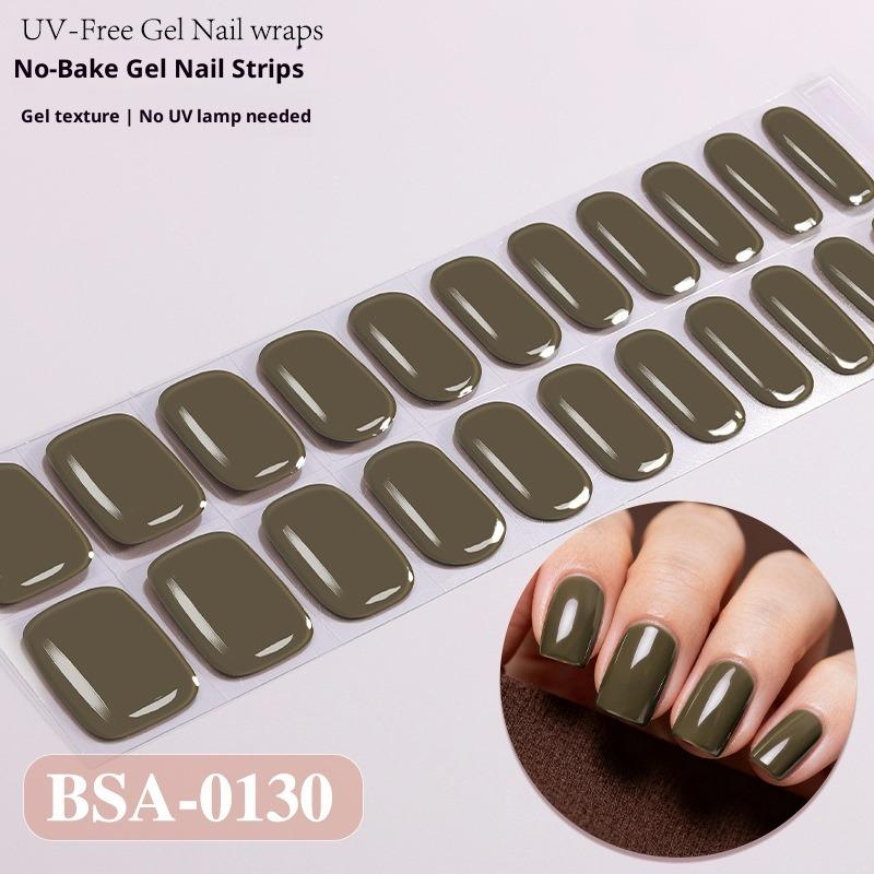 Europäischer und Amerikanischer Stil Einfarbige Nagelsticker UV-freie Gel-Nagelfolien Kein Backen Gel-Nagelsticker
