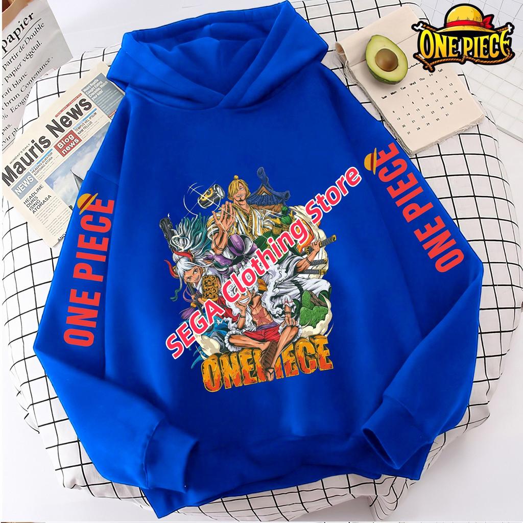 Spring Autumn Boys Girls Luffy Zoro Hoodies One Piece Anime Kids Sweatshirts Pullover Hooded Casual Streetwear Fashion Costume