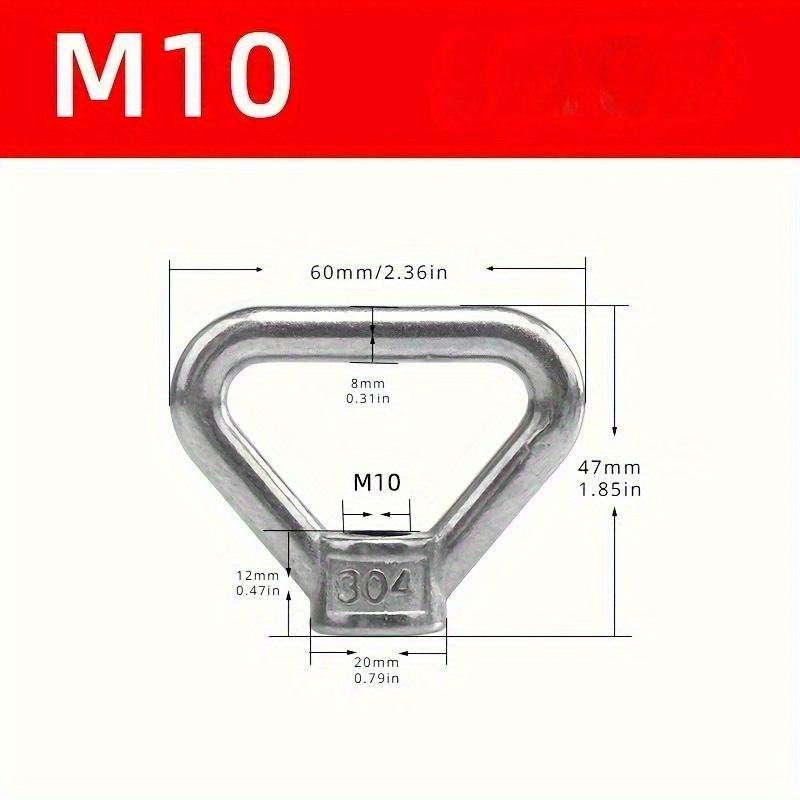 Triangular Ring Nuts, Marine Screw Cap, Hanging Ring Nut, Durable Metal Hardware for Home Renovation, Various Sizes