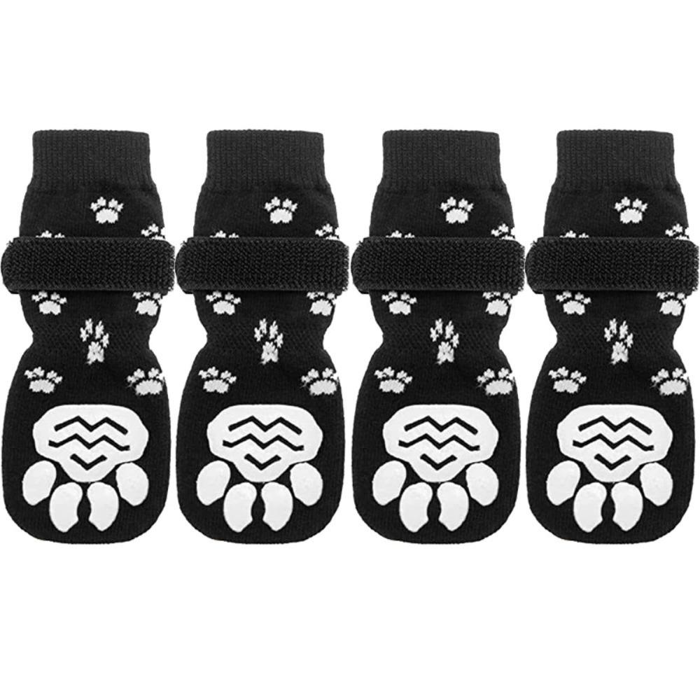 4-Pack Waterproof Dog Paw Protectors Strong Grip Adjustable Paw Protection Socks With Straps Reusable Pet Paw Protector