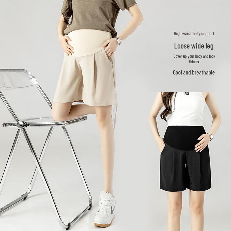 High-Waist Maternity Support Shorts: Trendy, Casual Summer Leggings for Pregnant Women