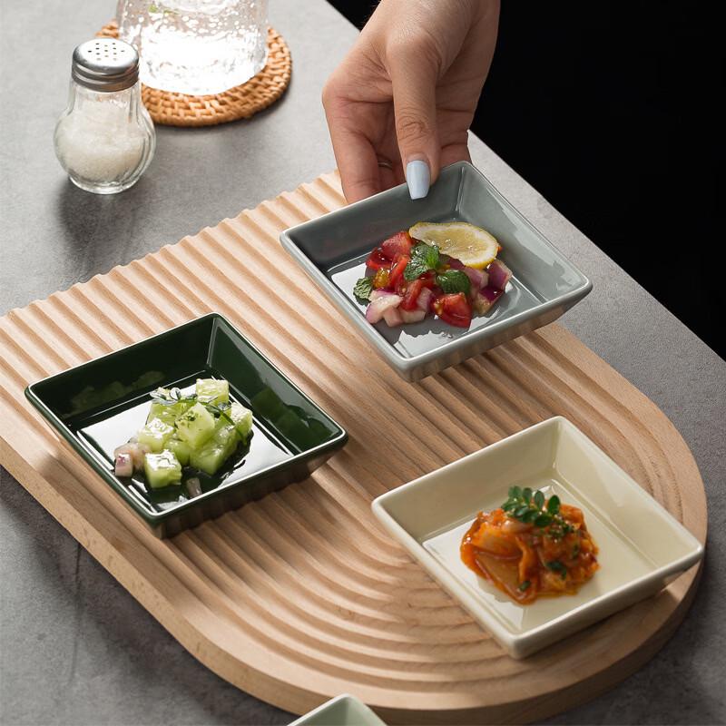 Japanese Style Square Ceramic Dipping Dishes