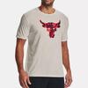 Under Armour Project Rock Brahma Bull Vintage Print Crew Neck T-Shirt Men Ivory-White 1361733-130