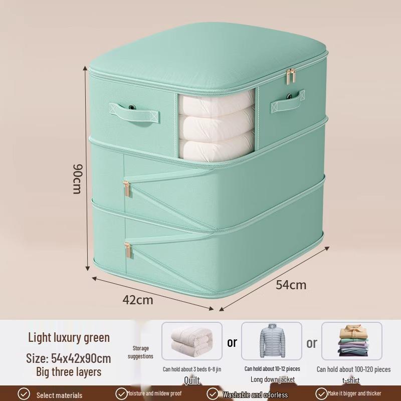 Large Capacity Dustproof Satin Quilt and Jacket Storage Bag