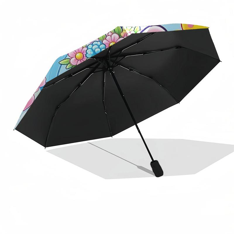 1pc Hello Kitty umbrella automatic open/close, 8-Rib Durable Frame, Compact Folding Design, Ideal Birthday/Holiday Gift 1131A