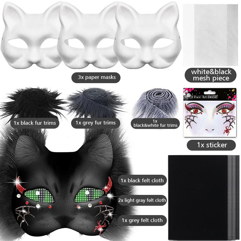 

12pc/set Graffiti Half Face Mask DIY Christmas Gifts Hand Drawn Masquerade Blank Mask Handmade Multiple Options Available