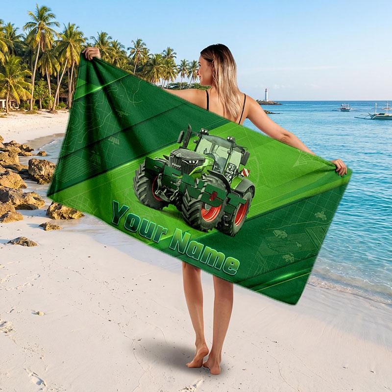 Fendt Customized Name Text Beach Towel, Soft Absorbent Towel Beach Pool Travel Personal Gift