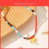 Coconut Tree Geometric Beaded Necklace For Women Summer Travel Accessory