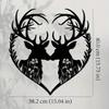 Romantic Deer Heart Metal Wall Art 15.7x15in, Iron Sculpture for Home Patio Decor, Wedding Gift