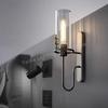 American Retro Industrial LED Wall Lamp Nordic Luxury Glass Crystal Bedside Corridor Mirror Sconces Home Lighting