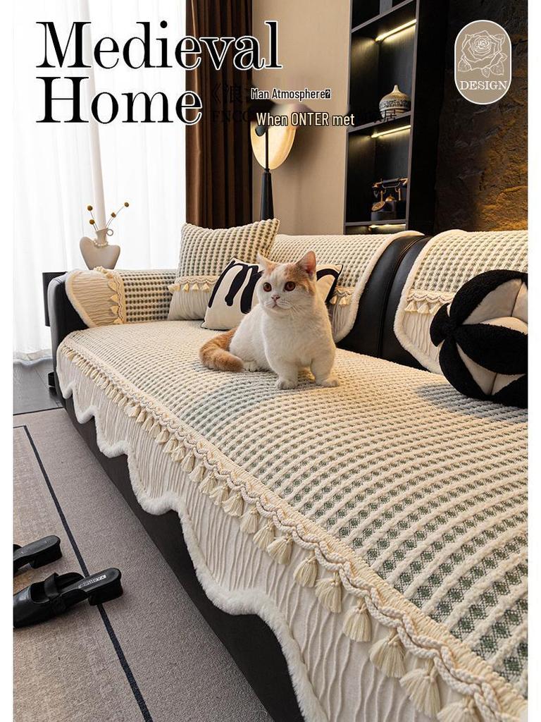 2026 French Luxury All-Season Thickened Non-Slip Cat-Resistant Sofa Seat Cushion Cover