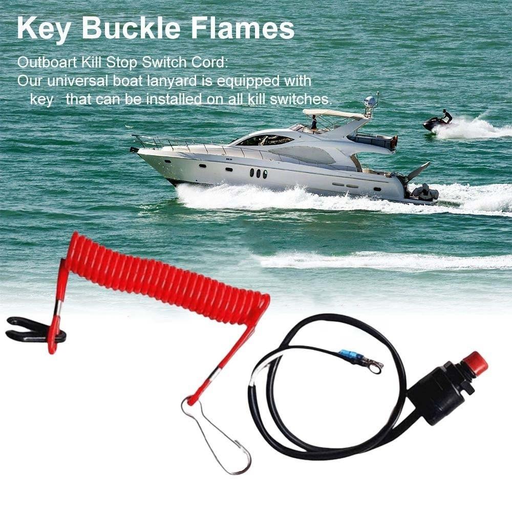 Safe Boat Kill Switch Lanyard Stretchable Engine Kill Stop Switch  Outboard Engine