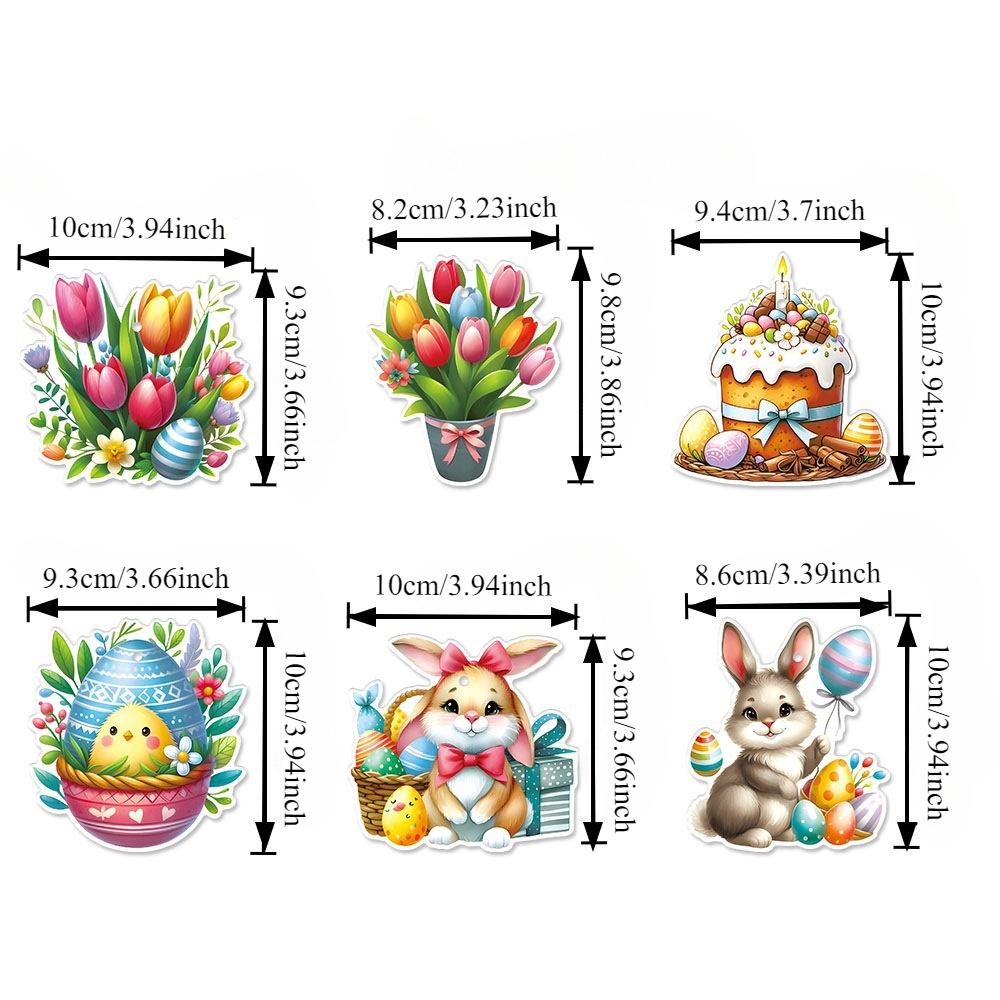 12pcs/1pack, Easter Paper Decorations, Gift Tags and Labels, Festive Party Atmosphere Decorations and Props, Plant Accessories