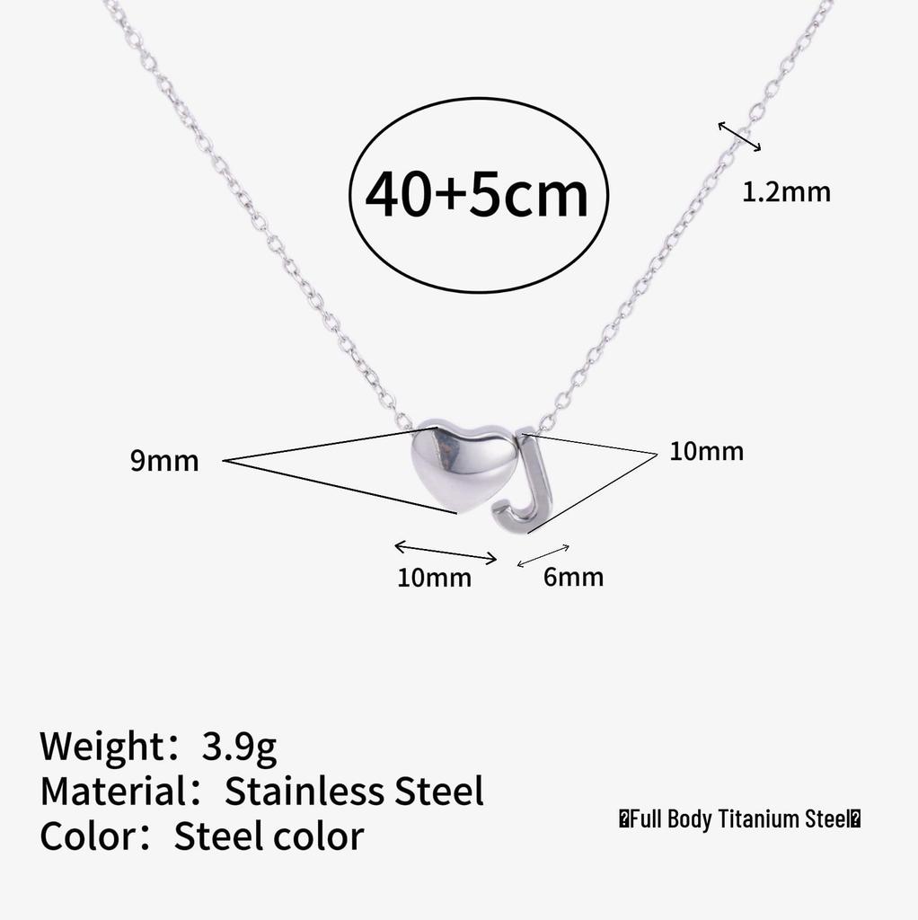Herz Anhänger Halskette: 18K vergoldeter Edelstahl mit 26 englischen Buchstaben.