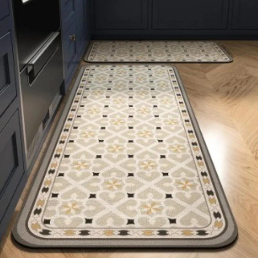 

2шт/комплект Кухонний килимок у стилі ретро Нековзкі довгі килими Кухонний килим Килимки для ніг Передпокій Ванна кімната Придверний килимок Килимки Домашній килим 2pcs 40X60cm40x120cm