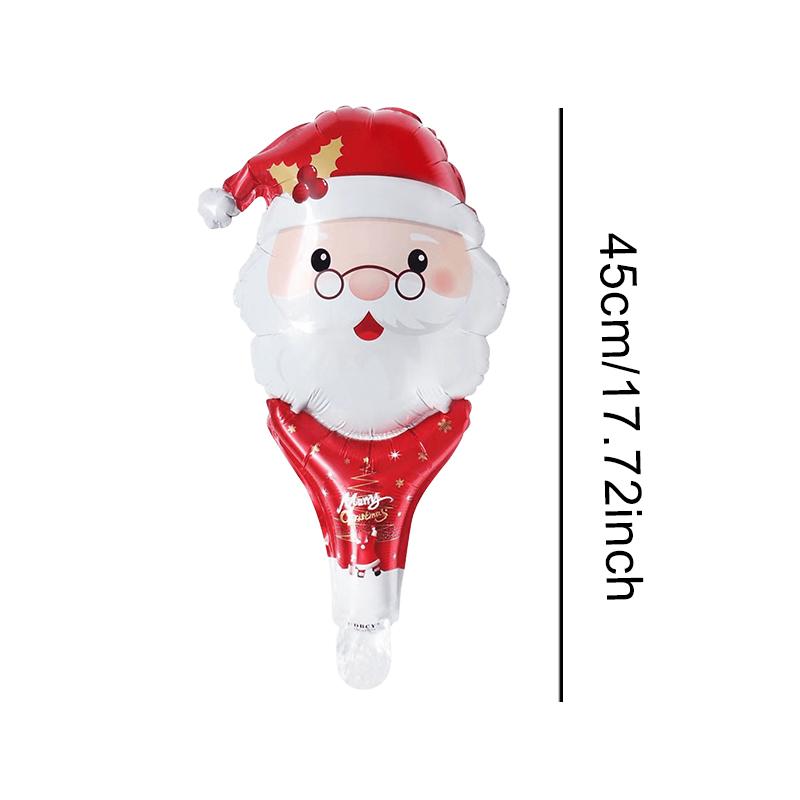 10PCS/Pack Santa Claus Style Christmas Handheld Balloon Festive Atmosphere Decorating Prop Christmas New Year Party Supplies ZYF