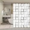 Large Square Geometric Style Shower Curtain, Modern Minimalist Bathroom Partition Curtain, Industrial Style Bathroom Space Decoration Curtain
