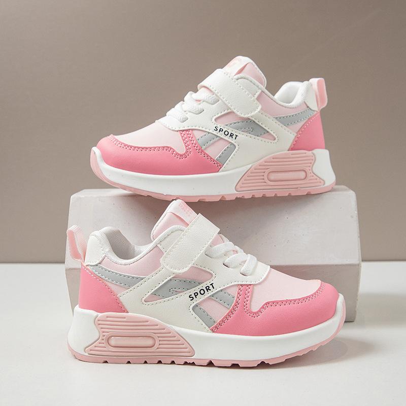 Children's Leather Sneakers 2025 Autumn New Soft-soled Lightweight Non-slip Fashion Versatile Medium and Older Children's Casual Shoes