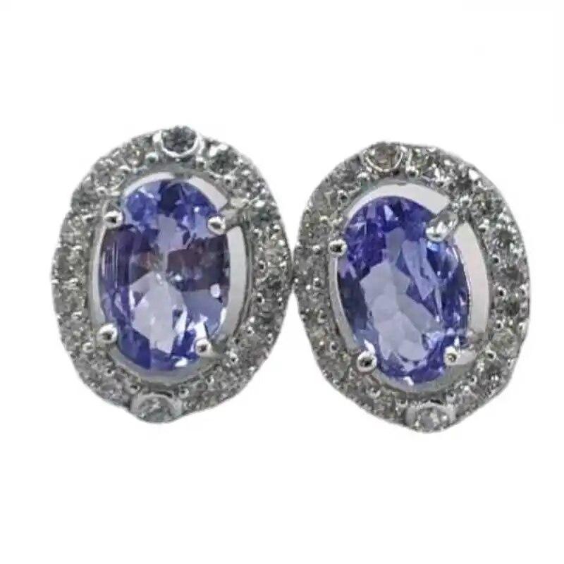 

Женские серьги SACE GEMS, стерлинговое серебро 925 пробы, 4*5 мм, серьги-гвоздики с натуральным танзанитом, ювелирные изделия для помолвки, коктейлей и вечеринок фиолетовый