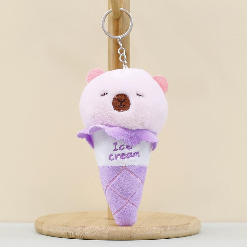 

Charming Ice Cream Capybara Bag Accessory Plushie Sweet And Cuddly фіолетовий