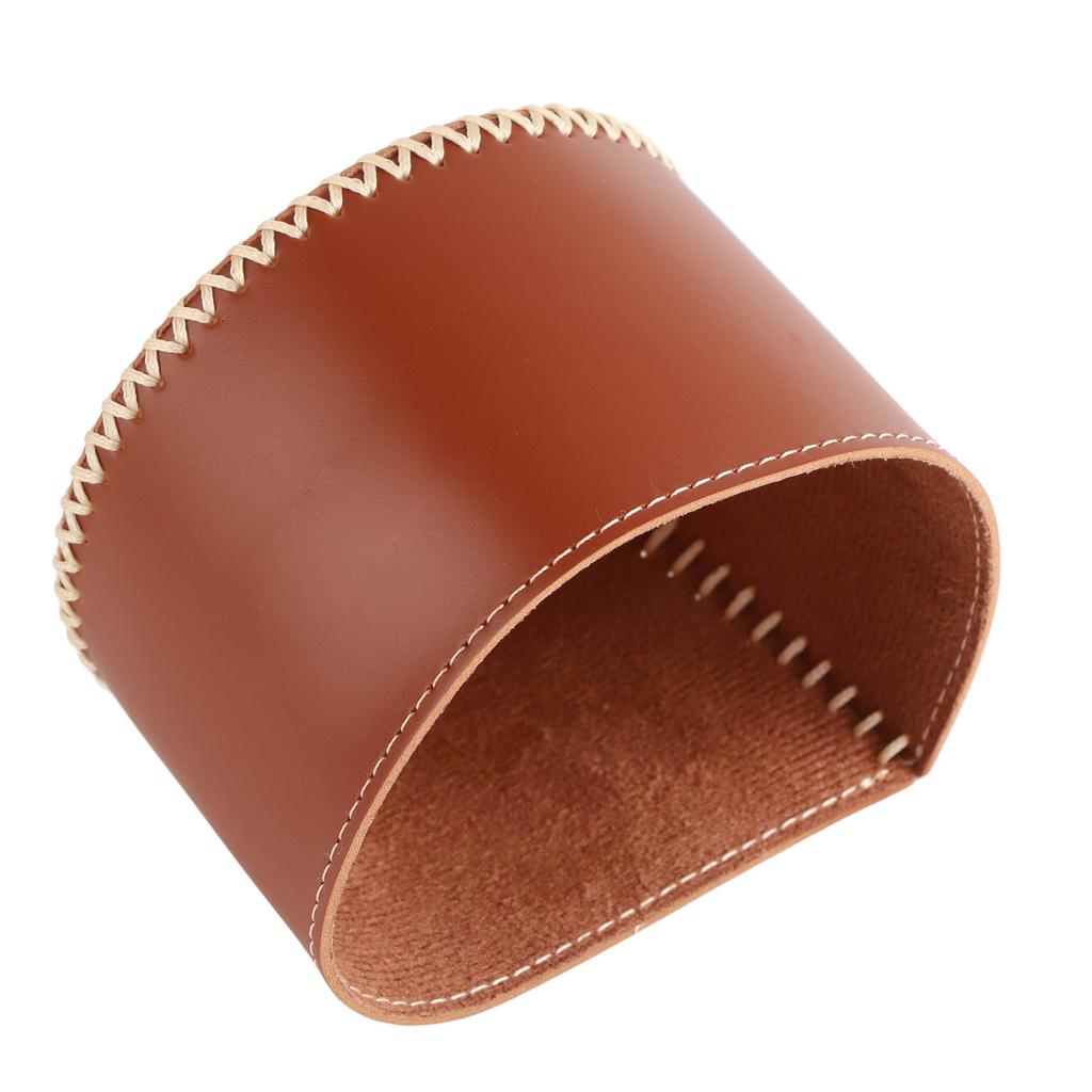 Gas Canister Protective Cover Portable PU Leather Gas Canister Cover for Outdoor Camping Accessories Dark Brown