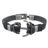 Retro Punk Leather Bracelet for Men Anchor Rudder Naval Jewelry Multi Layer Fashion Gift