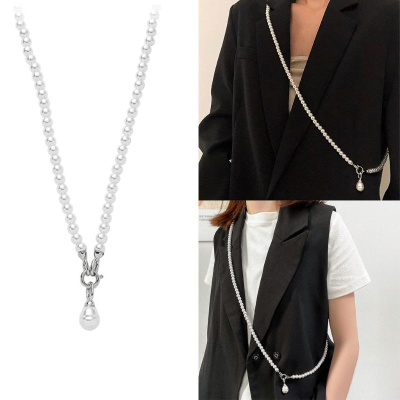 Elegant Pearls Body Chain Necklace Stylish Pearls Body Accessory Elegant Crossbody Chain for Party and Wedding Wear