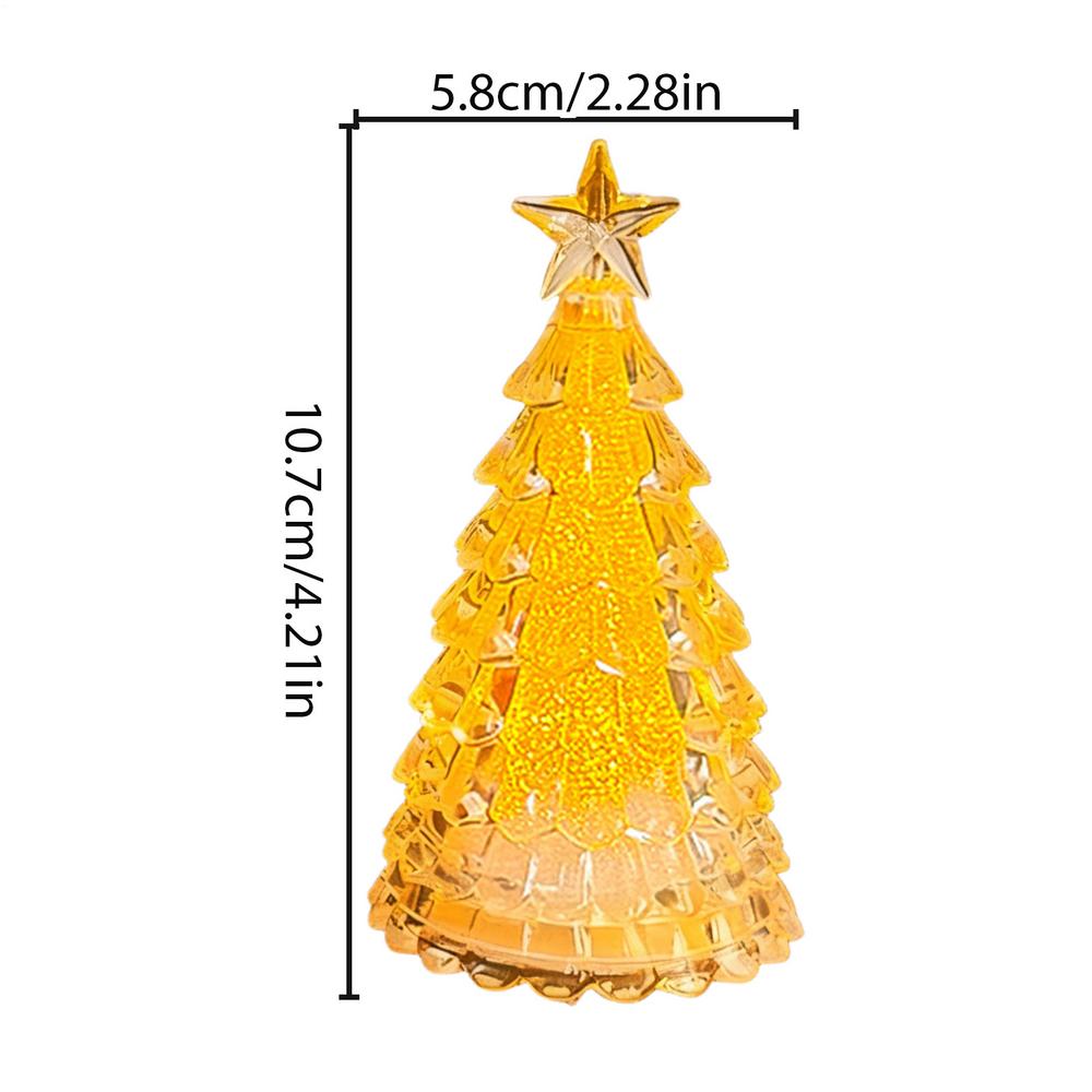 LED Crystal Christmas Tree Night Lights Mini LED Battery Operated Christmas Tree Night Night Lamp For Indoor Bedroom Living Room