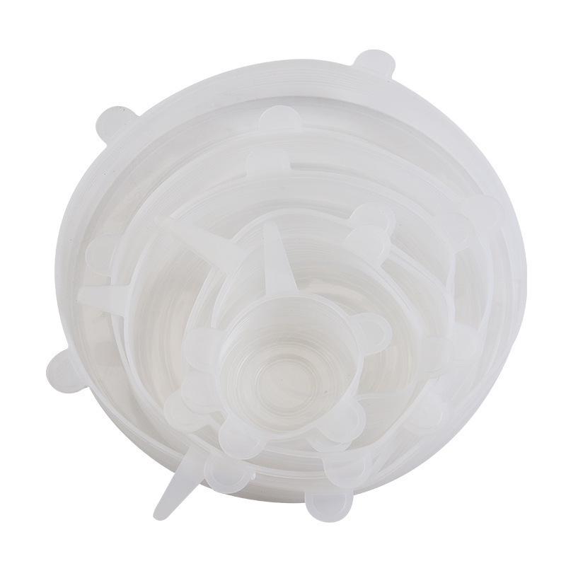 6-Piece Stretchable Silicone Food-Grade Lids for Fresh-Keeping