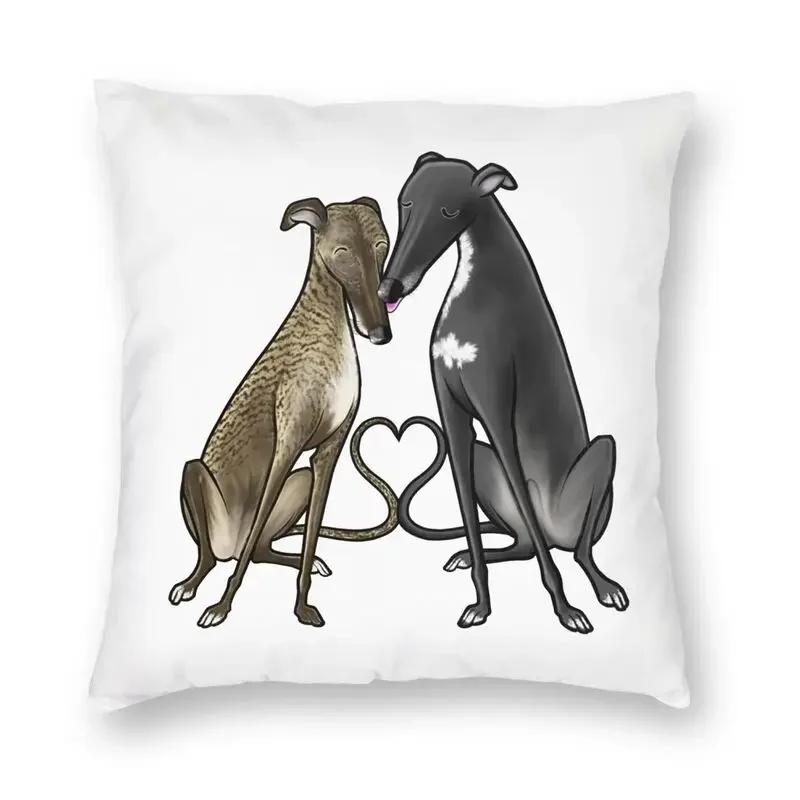 Greyhound Whippet Sighthound Dog Cushion Cover Double-Sided Printing Dog Lover Art Floor Pillow Case For Sofa Cool Pillowcase