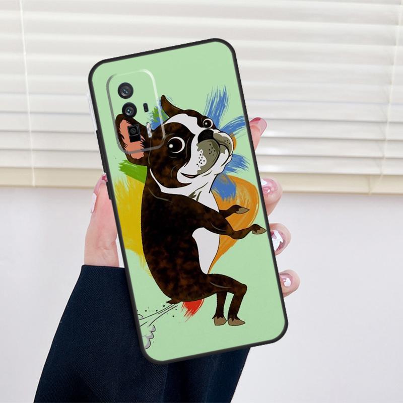 

Funny Boston Terrier Dog Cover For Xiaomi 14 13 15 Ultra 11T 12T 13T 14T Pro POCO X7 Pro X3 X5 X6 M6 F5 F6 Pro Case POCO X7