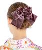 (Soubien) Hair Ornament for Graduation Ceremony, Hakama, Coming-of-Age Ceremony, Furisode, Ribbon, Pink, Flower, Velvet, Tsumami-zaiku, Comb-type