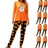 Women's Halloween Print Long Sleeve Pajama Set, Two Piece Pajamas for Sleep