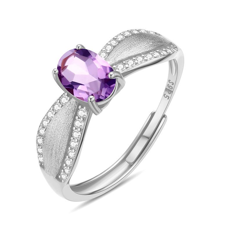 French light luxury retro natural stone brushed wave sweet and cool opening ring women s s925 sterling silver fashion index finger ring holiday gift