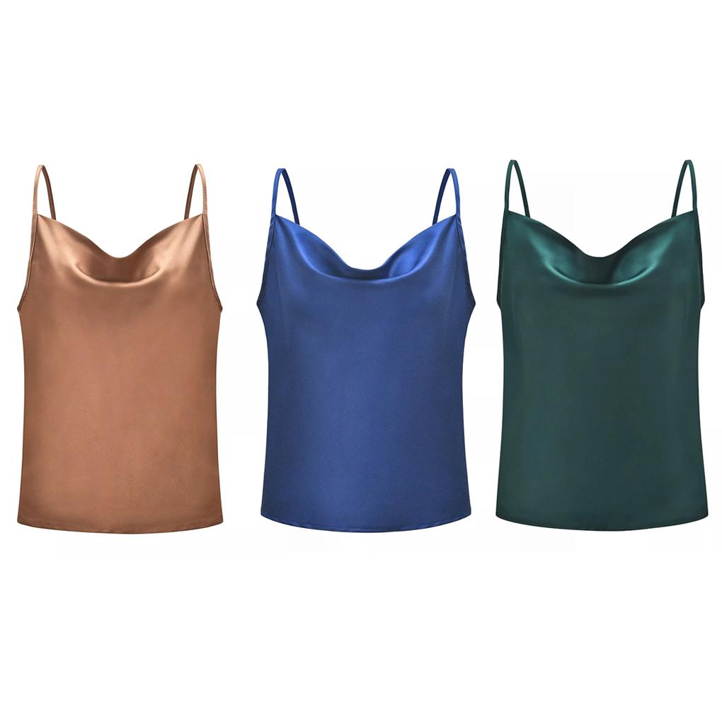 Women Summer Sexy Sling Chiffon Blouse V-neck Sleeveless Solid Color Top