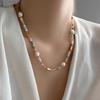 Mixed Color Does Not Fade Baroque Beaded Necklace Women'S Summer Collarbone Chain Versatile Exquisite Light Luxury Neck Chain Pendant