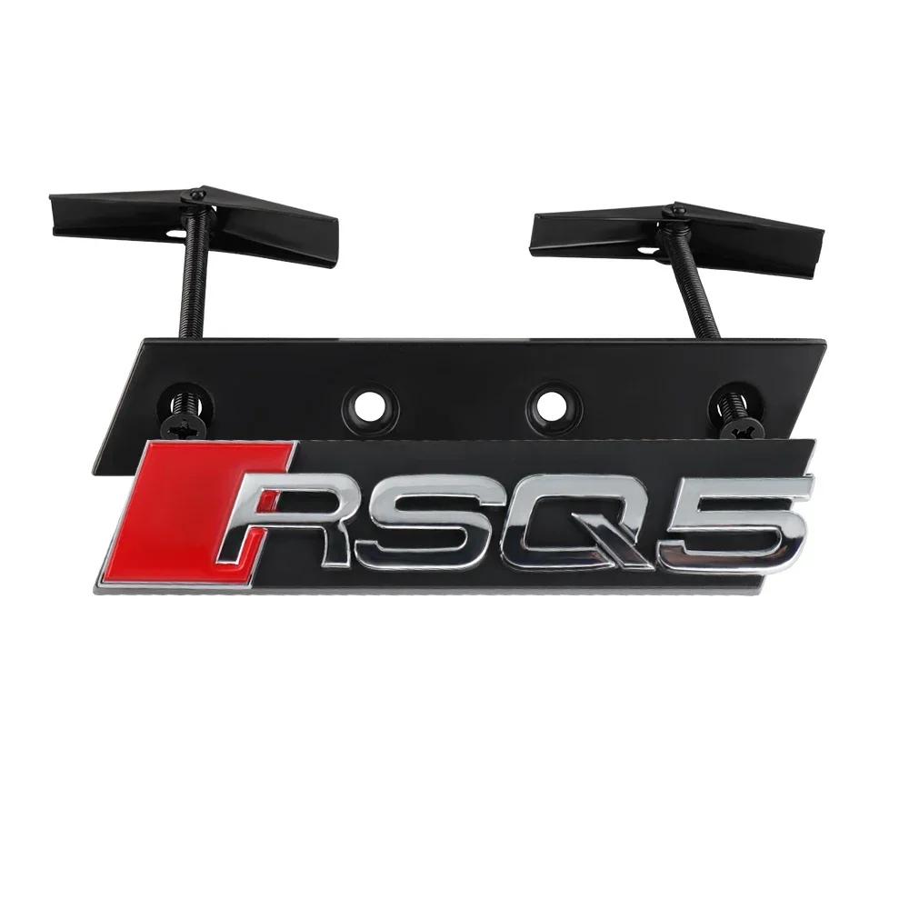 3D ABS Chrome Black Logo RSQ3 RSQ5 RSQ7 RSQ8 Grill Emblem Sticker Car Front Grille Badge Decoration For Audi Auto Accrssories
