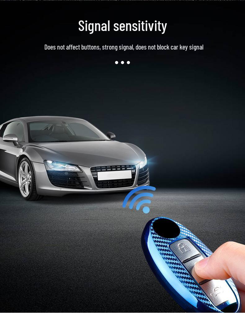 Carbon Fiber Key Case for 22 Nissan Models: Qashqai, X-Trail, Kicks, Murano, Tiida, Sylphy, Patrol, Teana.