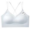 Traceless Cross Beauty Back Ice Milk Coat Gathering Lift Fixed Cup High Elastic Liquid Foundation Bra Summer