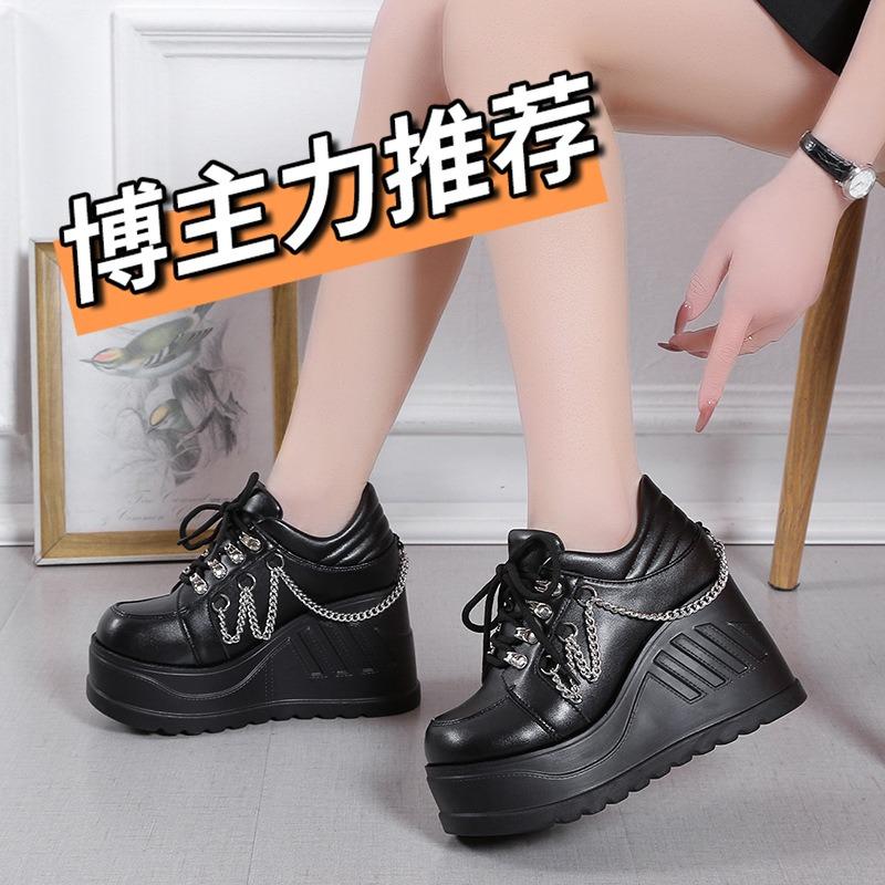 

Туфли на платформе новые ретро элементы большая круглая головка высокий каблук женская обувь 42 чёрный