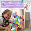 Wooden Tetris Puzzle Toy Game 3D Montessori Building Blocks Educational Puzzle Brain Training Tim...