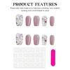 10Pcs Artificial Nail Tips with Cat Eye Flower Design for Women Manicure