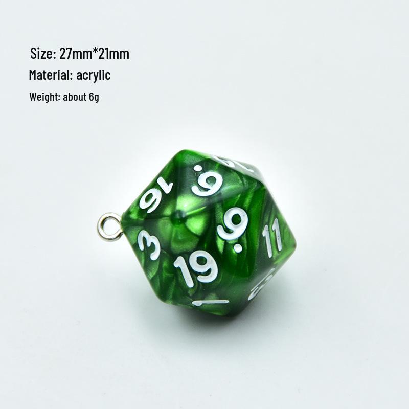 Cross-Border 20-Sided Acrylic Dice with Pearl Texture for Role-Playing DIY Accessories