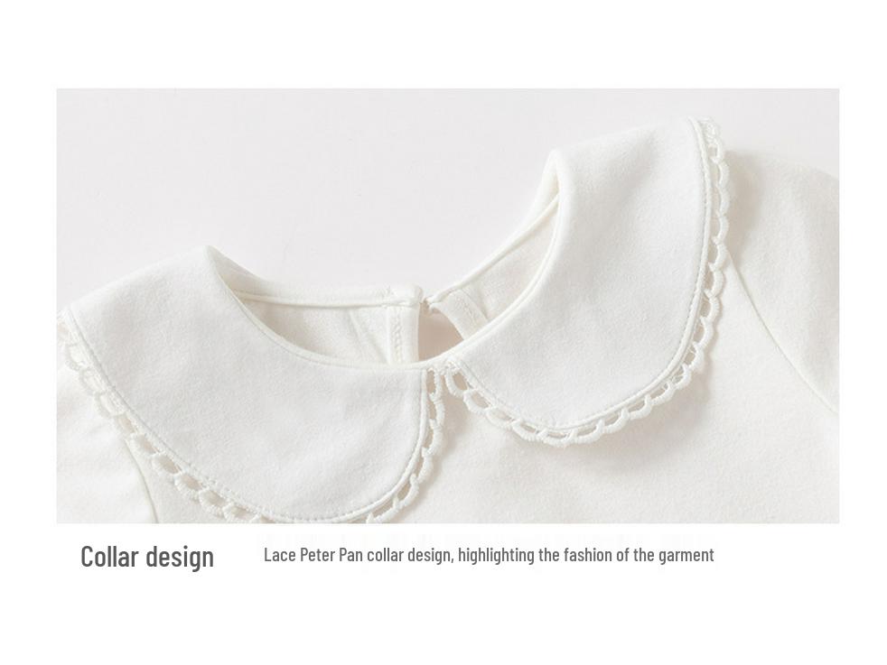 Off-White Cotton Baby Girl Romper - Versatile Summer One-Piece for 0-1 Year