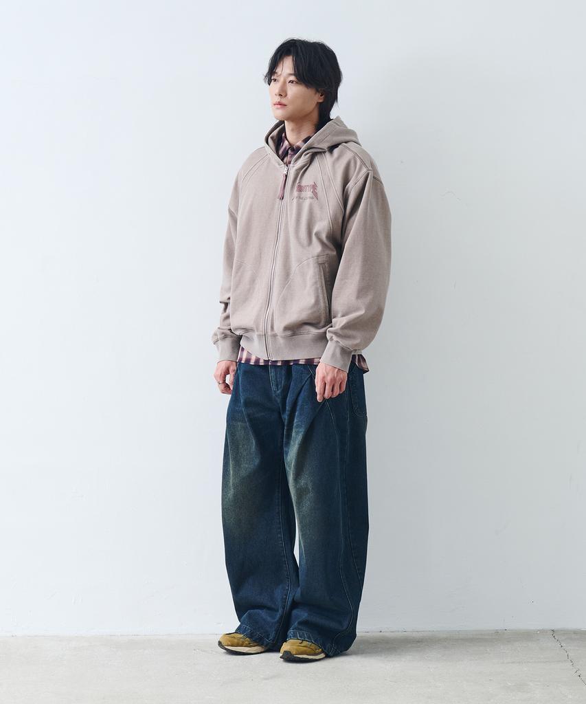 Nontype Signature Print Zip Up (Pigment Beige)