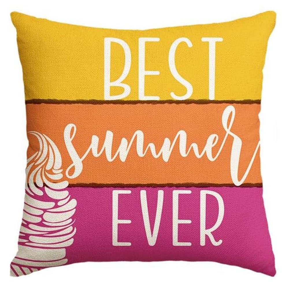 

Summer - vibe Colorful Energetic PillowcasesBedroom Living Room Sofa Home Decor Polyester Cushion Cover with Zipper 16x16Inch