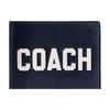 Coach 3 In 1 Wallet Letter Logo Print Double Fold Polished Pebble Leather Wallet Men Wallet Navy-Blue CP279-DNA